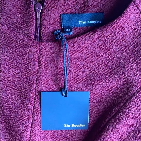 The Kooples Burgundy Scoop Neck Dress - Picture 5 of 8